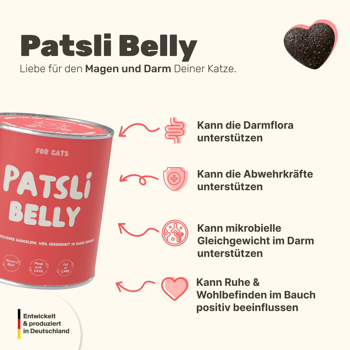 Patsli Belly Verdauungs-Snack für Katzen, bei Durchfall & empfindlichem Bauch