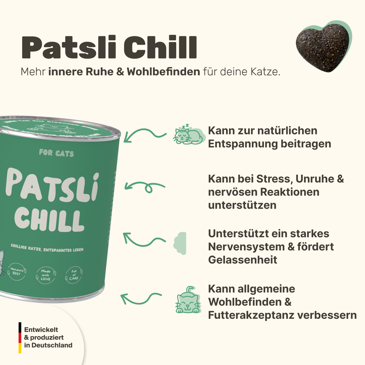 Patsli Chill Entspannungs-Snack für Katzen, bei Stress & Unruhe