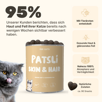 Patsli Skin & Hair Fell-Snack für Katzen, für glänzendes Fell & gesunde Haut